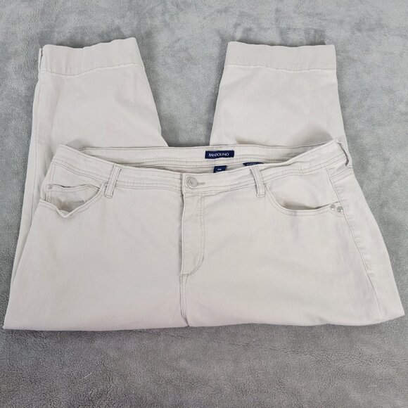 Bandolino Mandie Womens Jeans 22W Plus Capri Beige Denim Zip Fly CAP17E - Picture 1 of 9